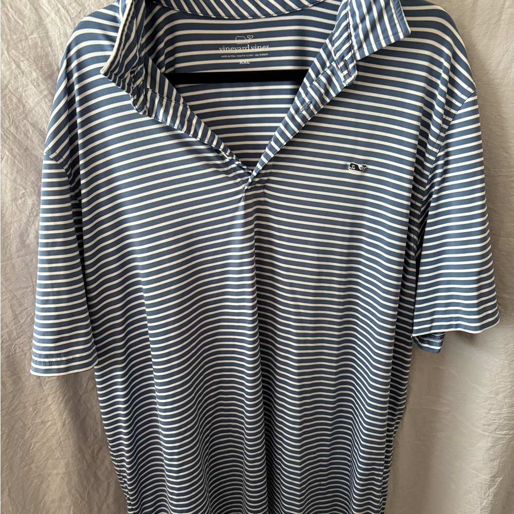Vineyard Vines Blue and White Polo Shirt Nautical Stripes